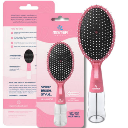 2-in-1 Misting Hairbrush - Innovative Spray-Integrated Detangling Tool for Wet & Dry Styling (White)