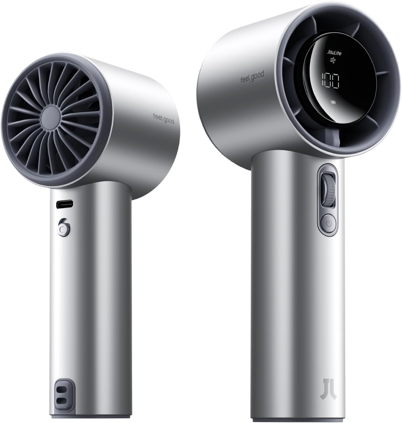 Next-Gen Handheld Fan - High-Speed Airflow, 40h Runtime, Metal Body, 1-100 Speed Scroll Wheel