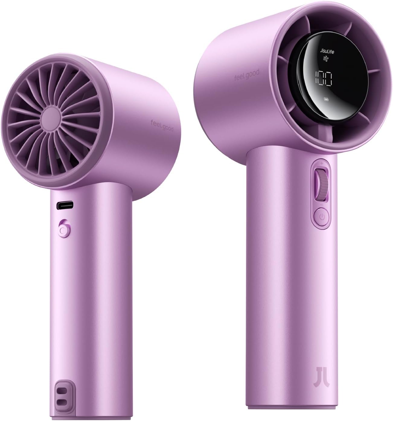 Next-Gen Handheld Fan - High-Speed Airflow, 40h Runtime, Metal Body, 1-100 Speed Scroll Wheel
