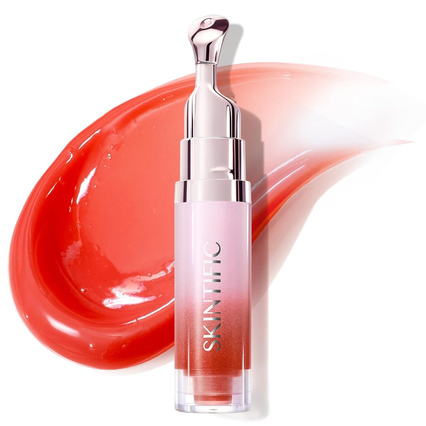 Brightening Lip Serum, Hydrating & Plumping Tinted Lip Gloss with Peptide and Squalane (01 Baby Pink)