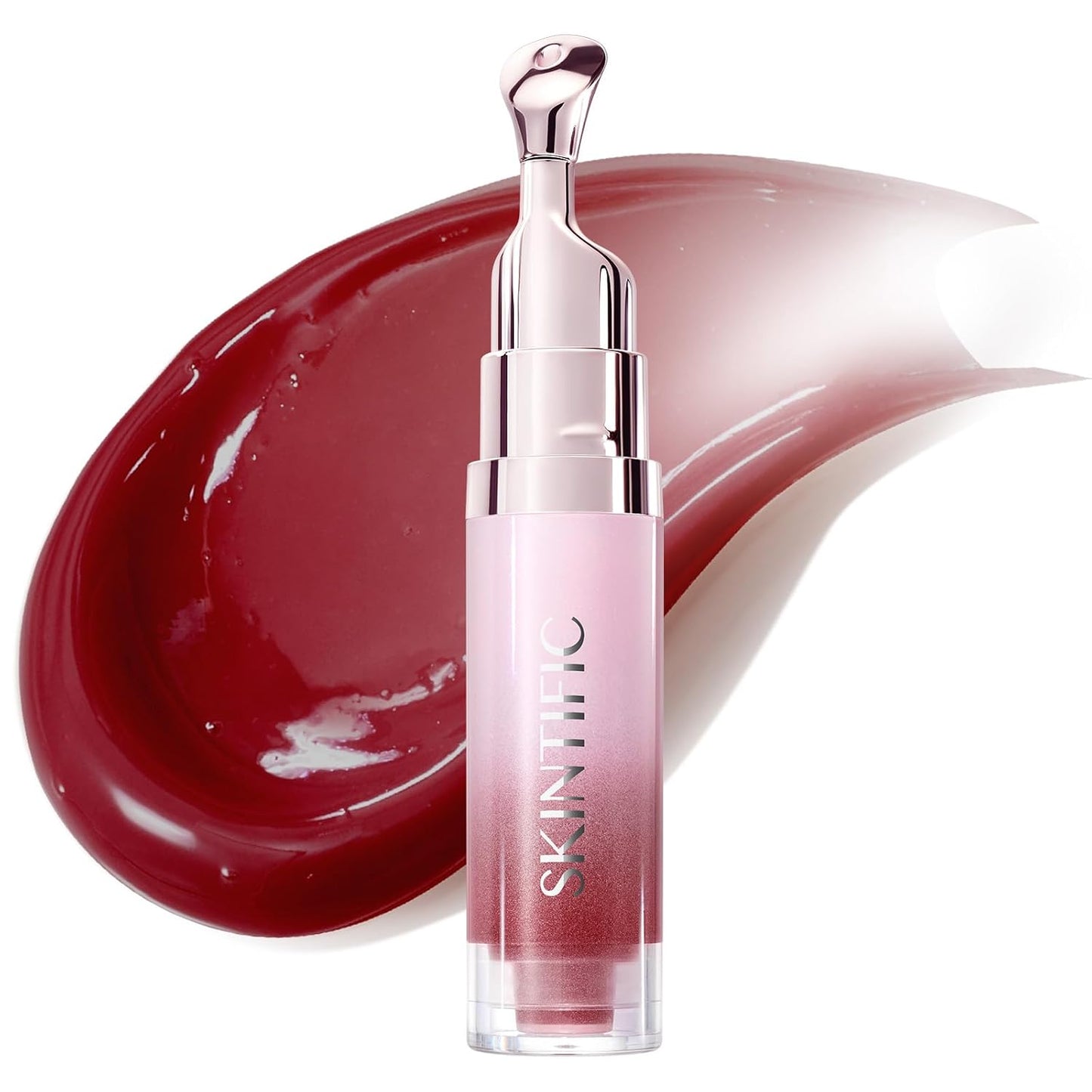 Brightening Lip Serum, Hydrating & Plumping Tinted Lip Gloss with Peptide and Squalane (01 Baby Pink)