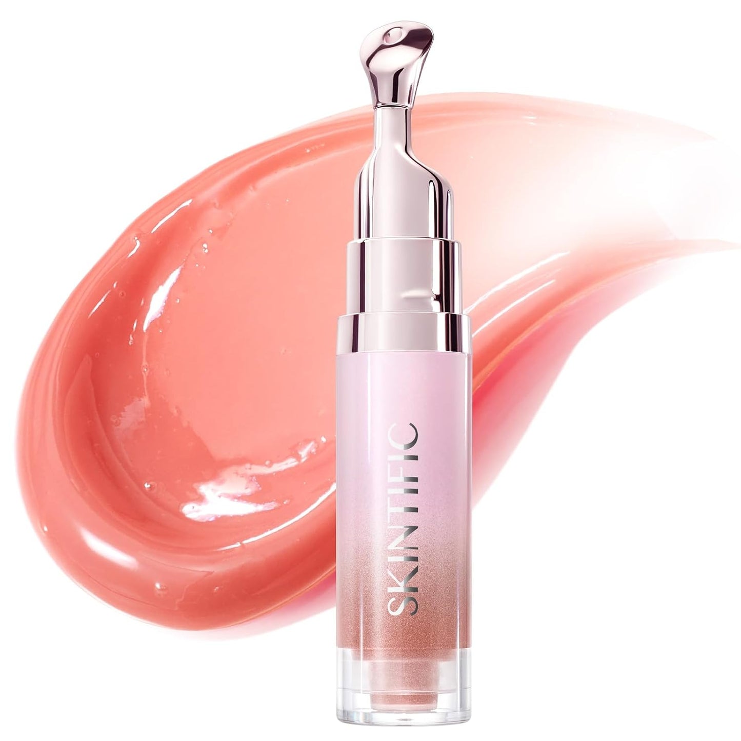 Brightening Lip Serum, Hydrating & Plumping Tinted Lip Gloss with Peptide and Squalane (01 Baby Pink)