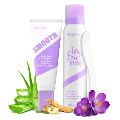 Hair Removal Spray for Women & Men, Sensitive Skin Fast-Acting Aloe Hyaluronic Acid Depilatory Cream