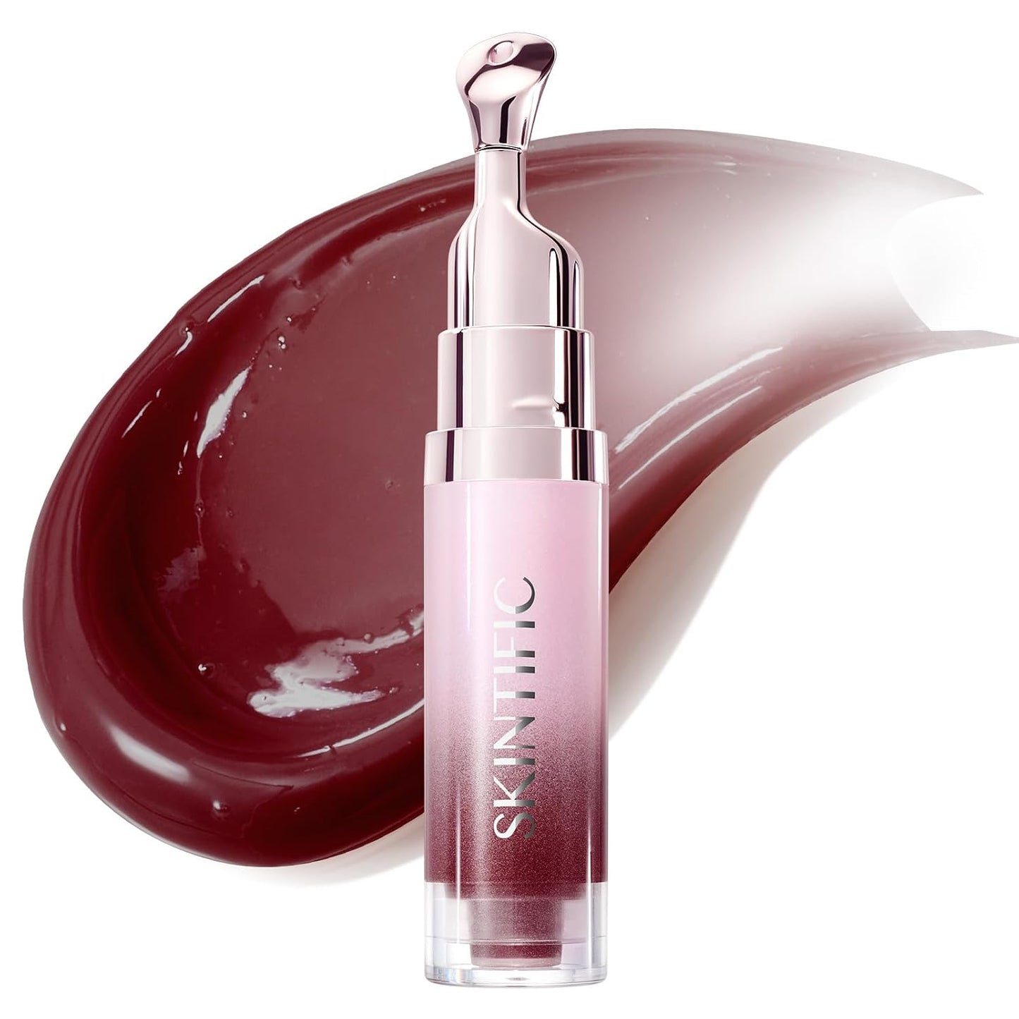 Brightening Lip Serum, Hydrating & Plumping Tinted Lip Gloss with Peptide and Squalane (01 Baby Pink)