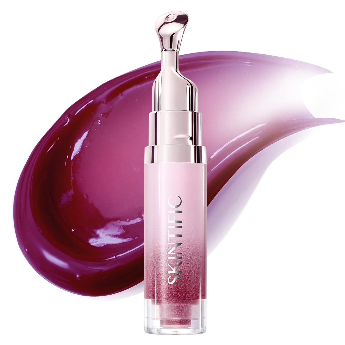 Brightening Lip Serum, Hydrating & Plumping Tinted Lip Gloss with Peptide and Squalane (01 Baby Pink)