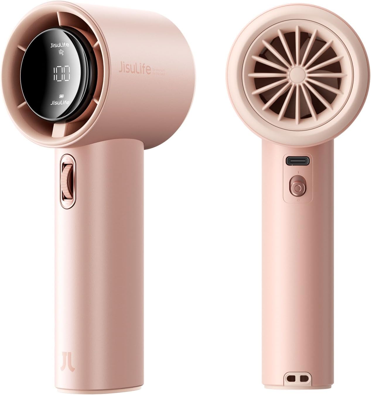 Next-Gen Handheld Fan - High-Speed Airflow, 40h Runtime, Metal Body, 1-100 Speed Scroll Wheel