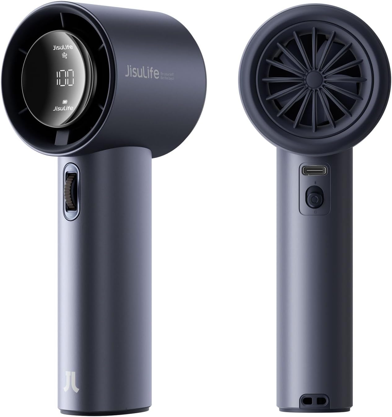 Next-Gen Handheld Fan - High-Speed Airflow, 40h Runtime, Metal Body, 1-100 Speed Scroll Wheel