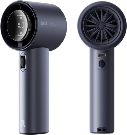 Next-Gen Handheld Fan - High-Speed Airflow, 40h Runtime, Metal Body, 1-100 Speed Scroll Wheel
