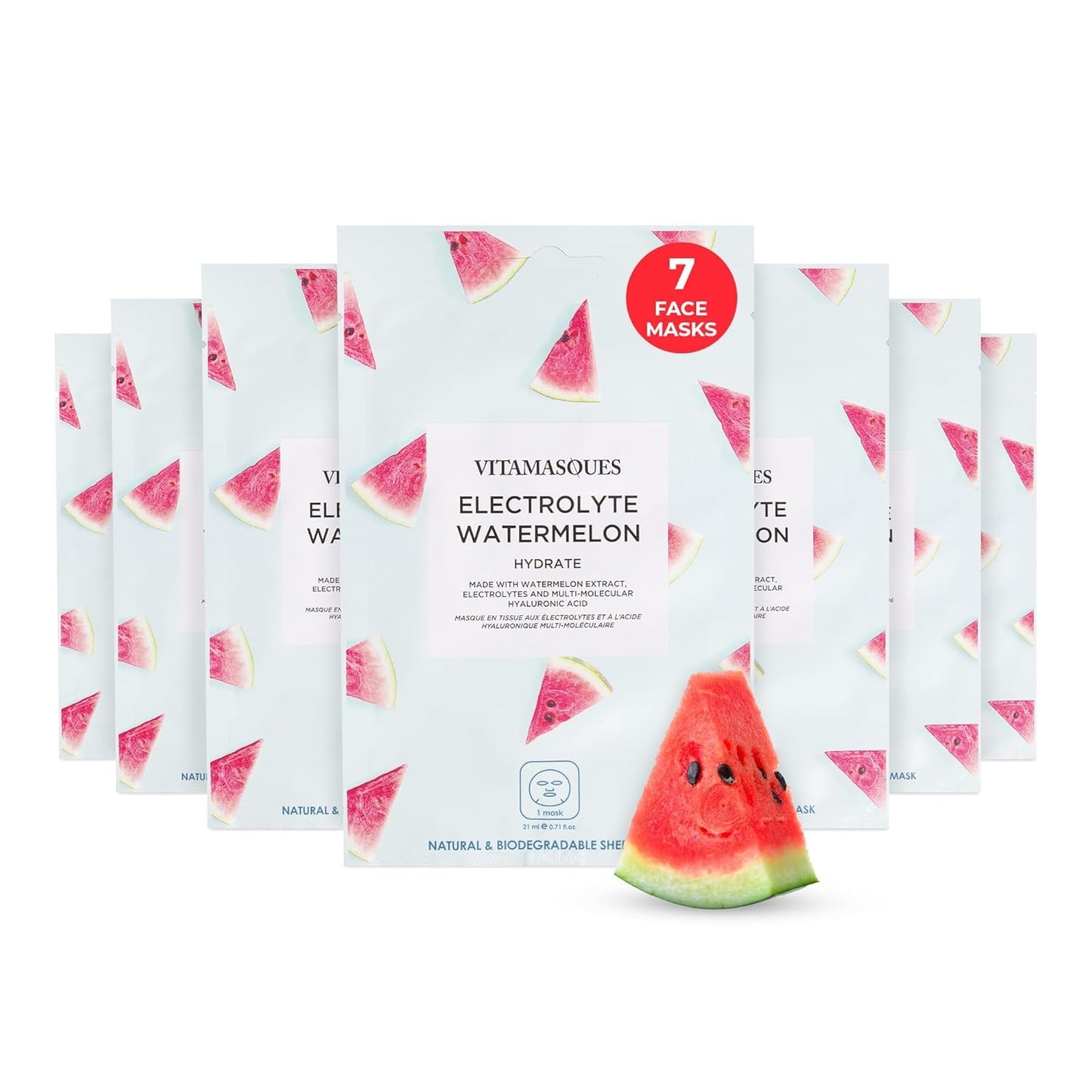 Vitamasques Face Masks Skincare Sheet Kit, 7-Pack - Juicy Collection of Triple-Layer Sheet Facial Masks - Korean Skin Care Pore Purifying, Brightening, and Hydrating