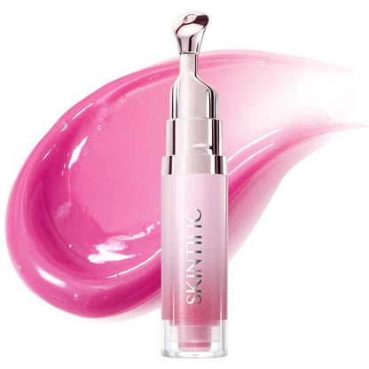 Brightening Lip Serum, Hydrating & Plumping Tinted Lip Gloss with Peptide and Squalane (01 Baby Pink)