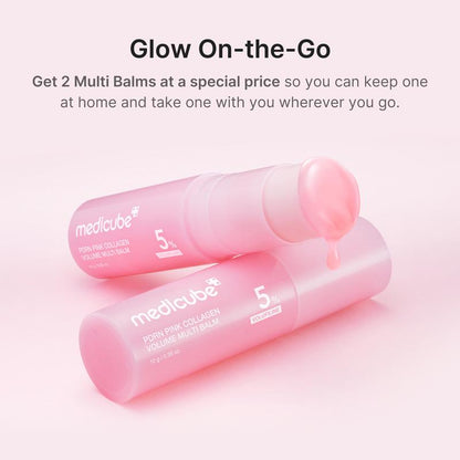 PDRN Pink Collagen Volume Multi Balm - All In One Volufiline & NAD Stick for Fine Lines