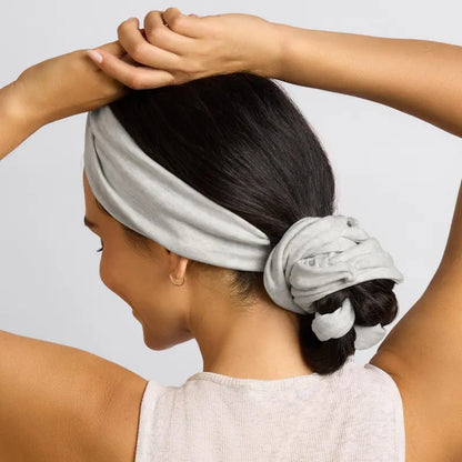 Heatless Hair Curler Headband for Soft Waves and Curls, Light Gray Styling Tool
