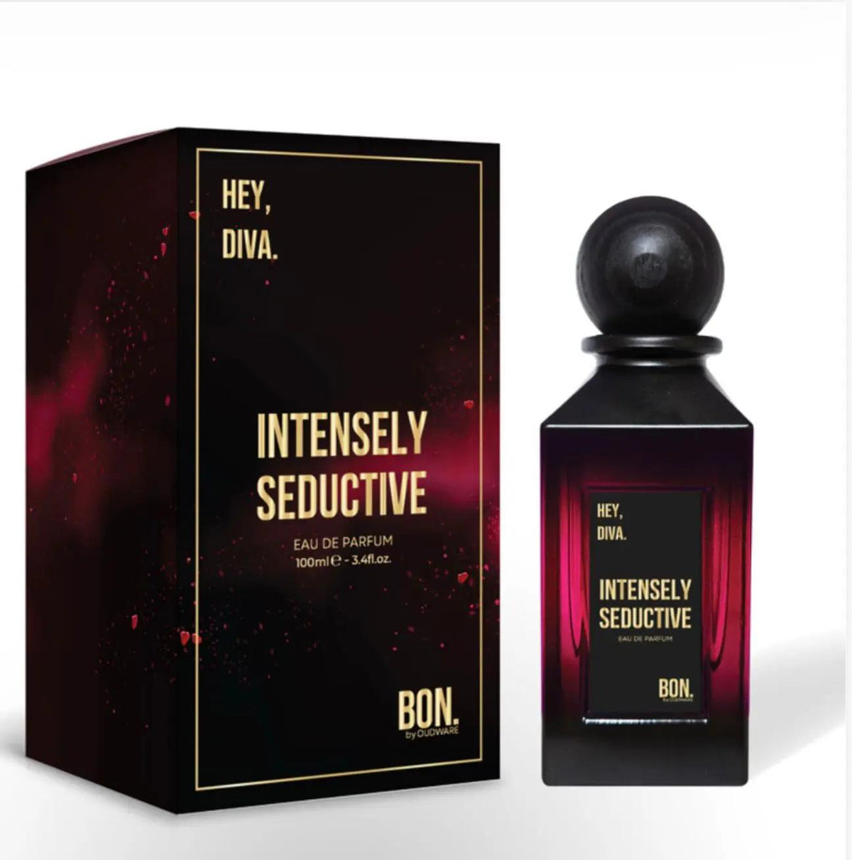 Bon By Oudware Intensely Seductive Women's Eau De Parfum (EDP) 100ml (3.4 oz) - Floral Scents Perfume with Egyptian Jasmine, Black Currant, Vanilla Bean - Day/Night Use, Perfume for Sale, Womens Gifts
