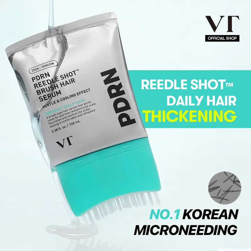 PDRN Microneedling Hair Brush Serum for Scalp Care and Hair Thickening, Large-Capacity Daily Root Treatment
