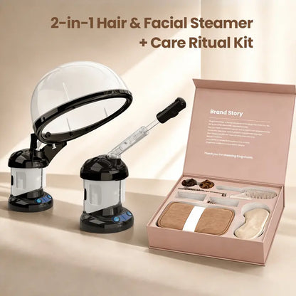 2-in-1 Hair and Facial Steamer with Ozone and UV Lamp for Deep Conditioning