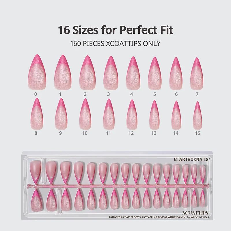BTArtbox XCOATTIPS French Brighter Pastel - Cat-Eye Base Long Stiletto - image 5