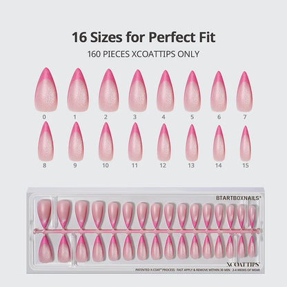 BTArtbox XCOATTIPS French Brighter Pastel - Cat-Eye Base Long Stiletto - image 5