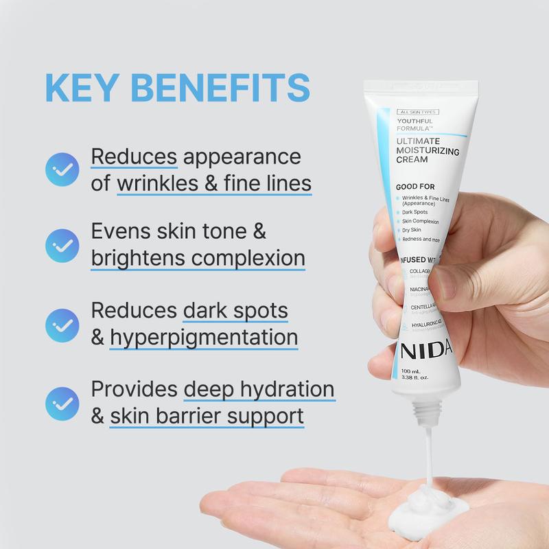 Youthful Formula Ultimate Moisturizing Cream (100mL) with Collagen, Niacinamide, and Hyaluronic Acid
