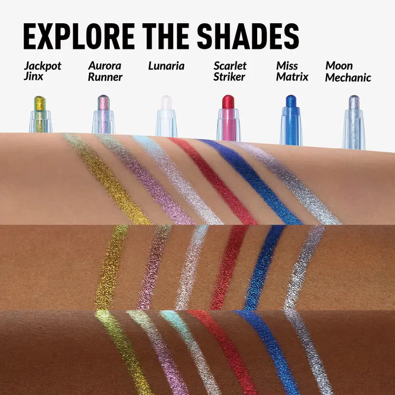 Melt-On Eyeliner - Smooth Sparkly Metallic Multichrome, Waterproof & Long-Lasting Eye Makeup