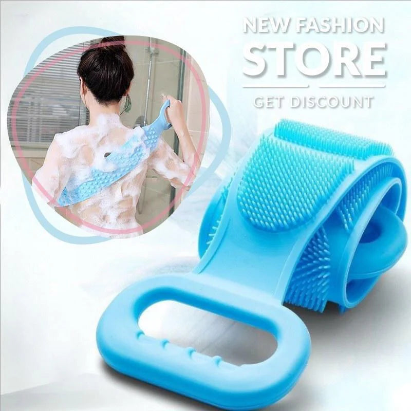 Silicone Bath Body Brush - Double-Sided Back Scrubber for Deep Pore Cleaning