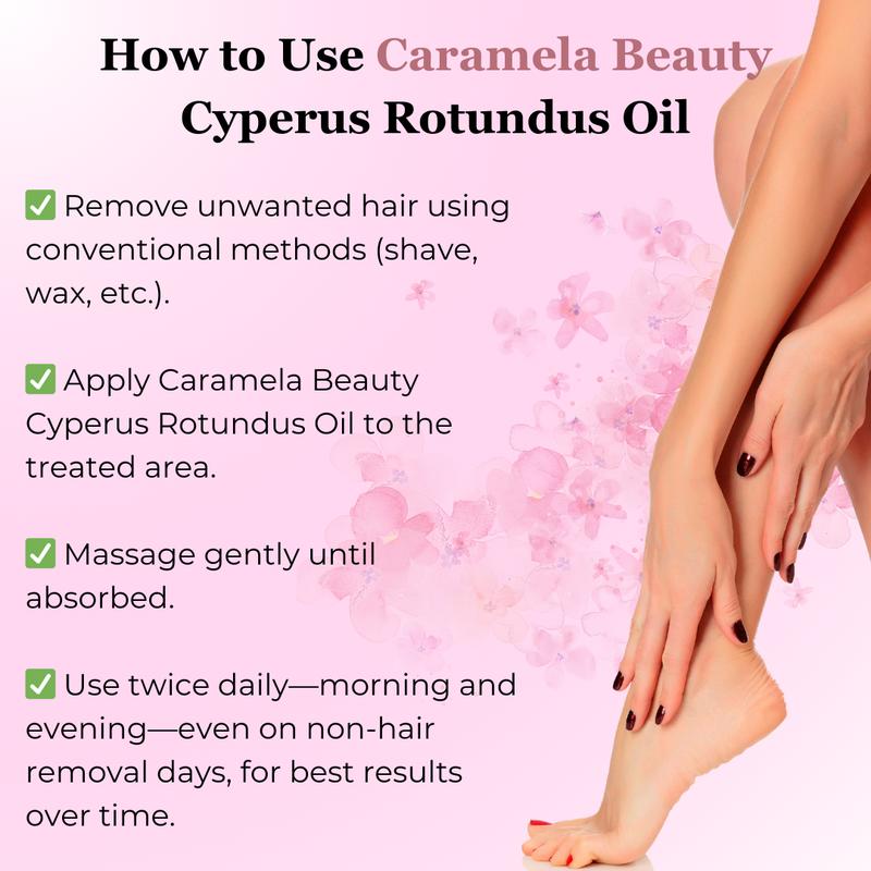 Cyperus Rotundus Oil for Natural Permanent Hair Reduction and Smooth Skin