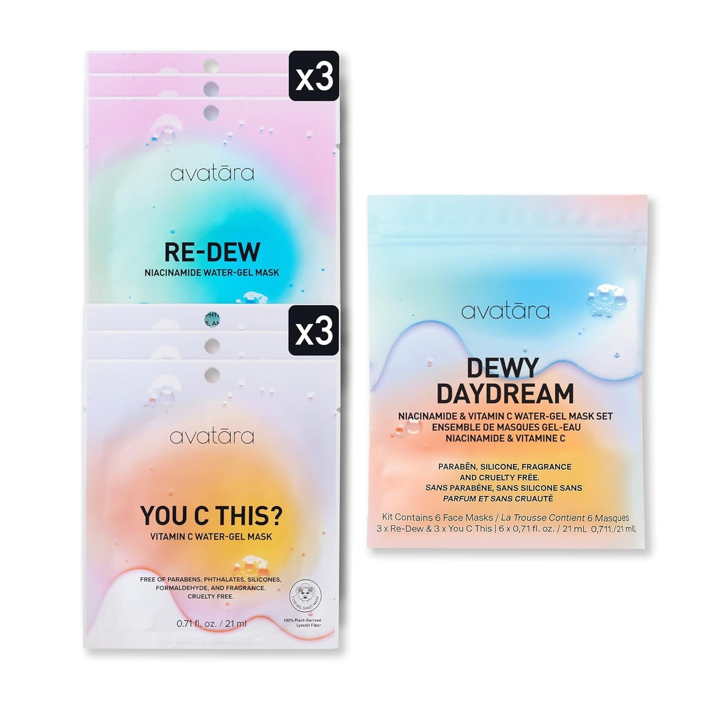 Avatara All-Stars 8-Pack Facial Sheet Mask Variety Pack | Clean K-Beauty Set for Dry, Sensitive, Uneven Skin | Gentle Moisture | Fragrance-Free, Paraben-Free & Cruelty-Free Korean Masks
