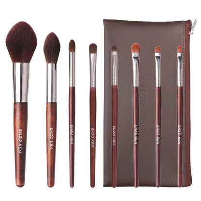 Bamboo Makeup Brushes Set Professional, Sable Makeup Brush Set with Case by Luxury ENZO KEN, Cosmetic Brushes Makeup Set, Make up Brushes Set Professional, Natural Hair Makeup Brush Set Professional.