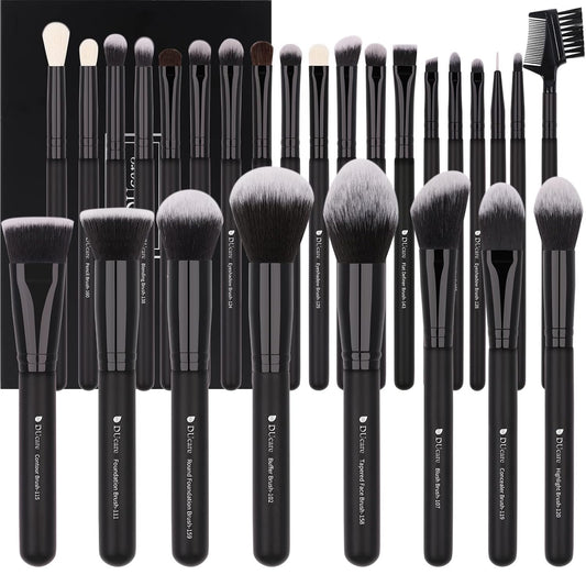 Professional 27Pcs Makeup Brush Set - Premium Synthetic Kabuki Foundation & Blending Brushes
