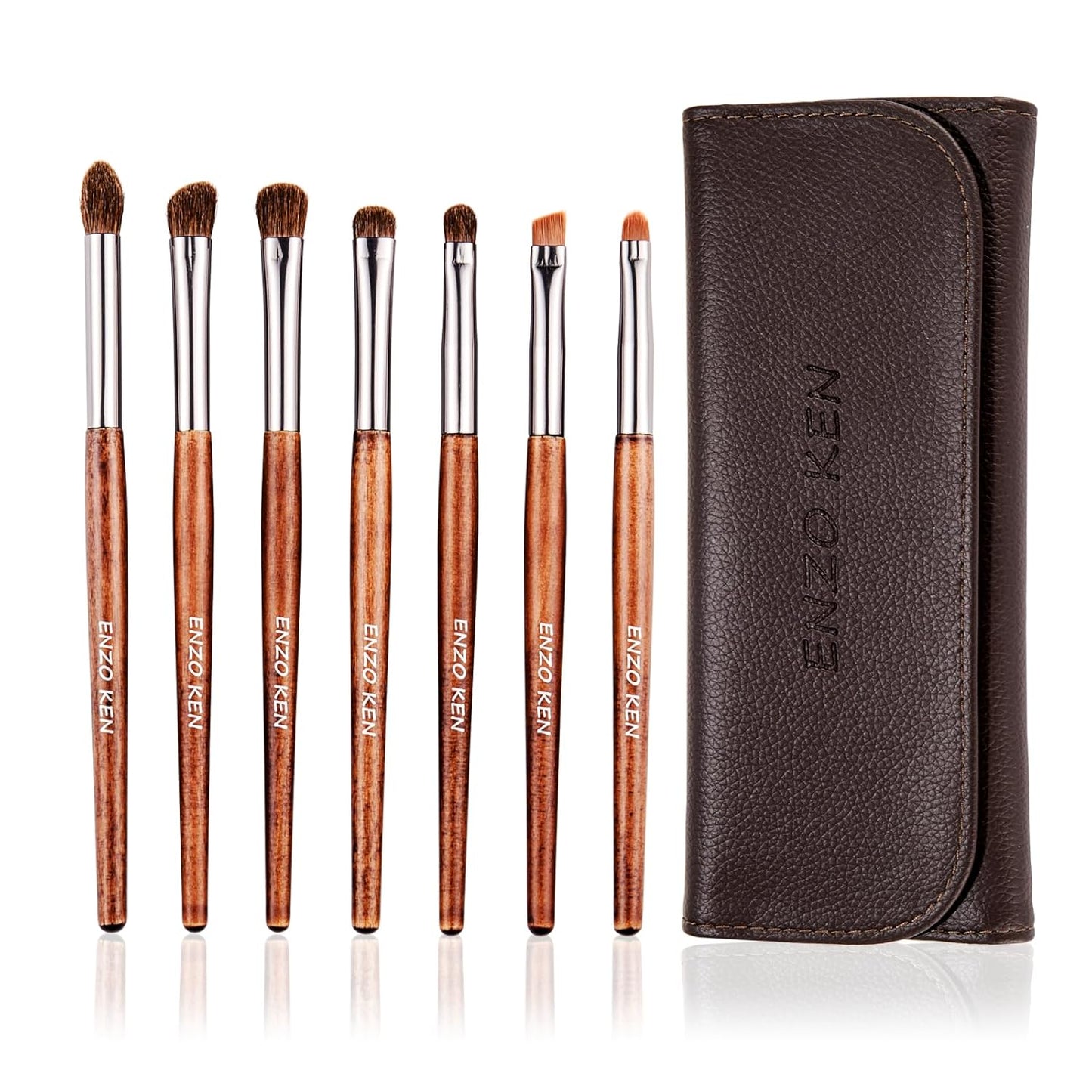 Bamboo Makeup Brushes Set Professional, Sable Makeup Brush Set with Case by Luxury ENZO KEN, Cosmetic Brushes Makeup Set, Make up Brushes Set Professional, Natural Hair Makeup Brush Set Professional.