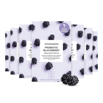 Vitamasques Face Masks Skincare Sheet Kit, 7-Pack - Juicy Collection of Triple-Layer Sheet Facial Masks - Korean Skin Care Pore Purifying, Brightening, and Hydrating