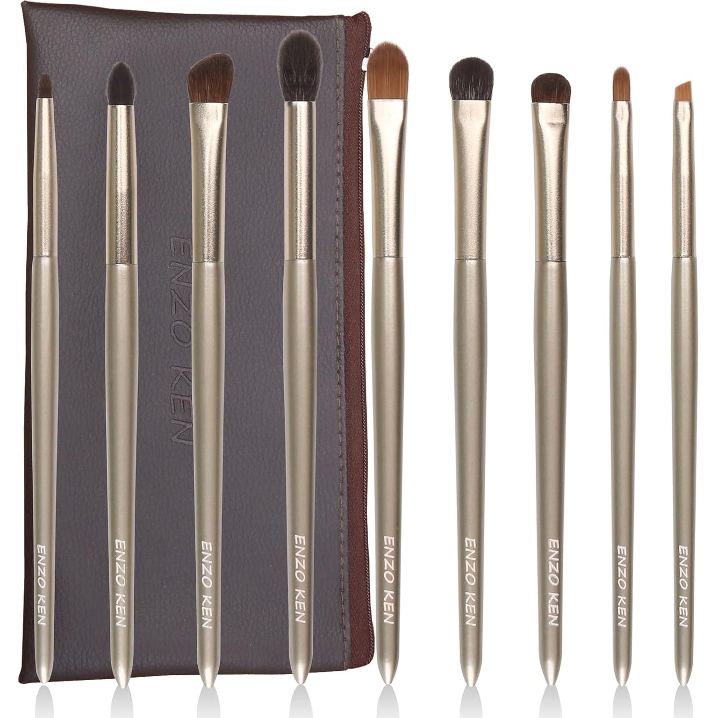 Bamboo Makeup Brushes Set Professional, Sable Makeup Brush Set with Case by Luxury ENZO KEN, Cosmetic Brushes Makeup Set, Make up Brushes Set Professional, Natural Hair Makeup Brush Set Professional.