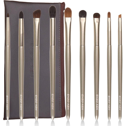 Bamboo Makeup Brushes Set Professional, Sable Makeup Brush Set with Case by Luxury ENZO KEN, Cosmetic Brushes Makeup Set, Make up Brushes Set Professional, Natural Hair Makeup Brush Set Professional.