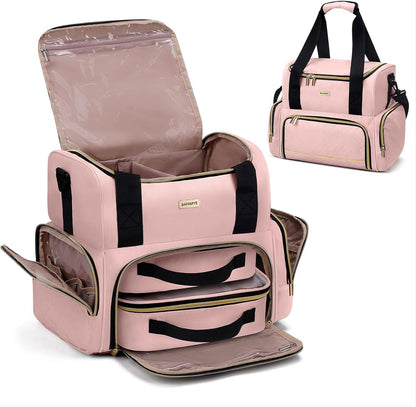 Large Makeup Cosmetic Bag with 2 Removable Case, Double Layer Travel Makeup Organizer Case, travel Toiletry Bag For Women