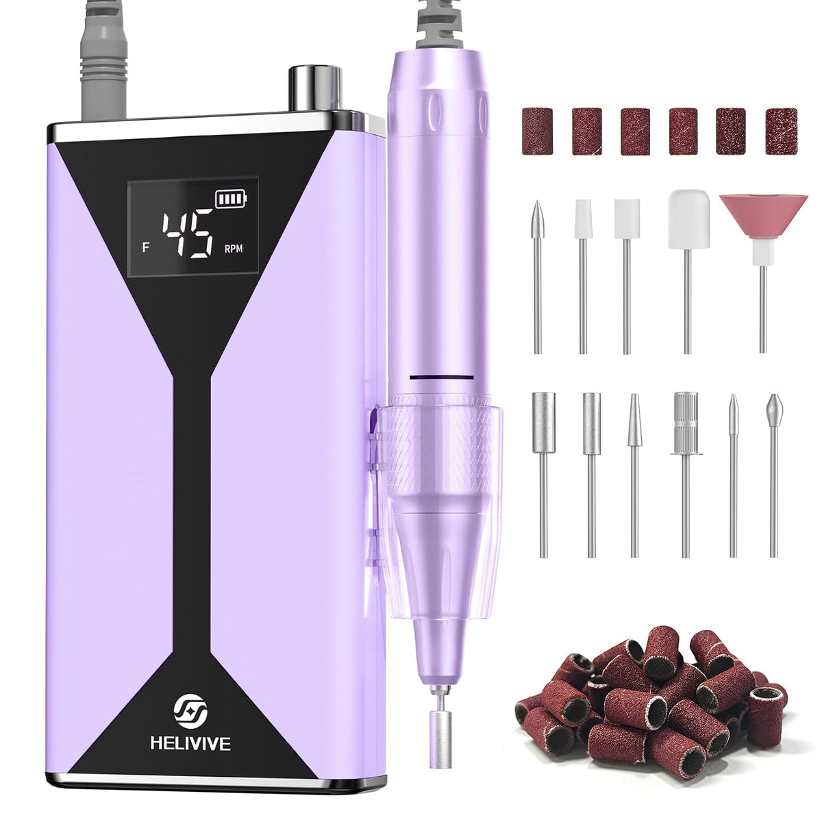 Professional Electric Nail Drill 45000RPM Cordless E-File for Acrylic and Gel Nails