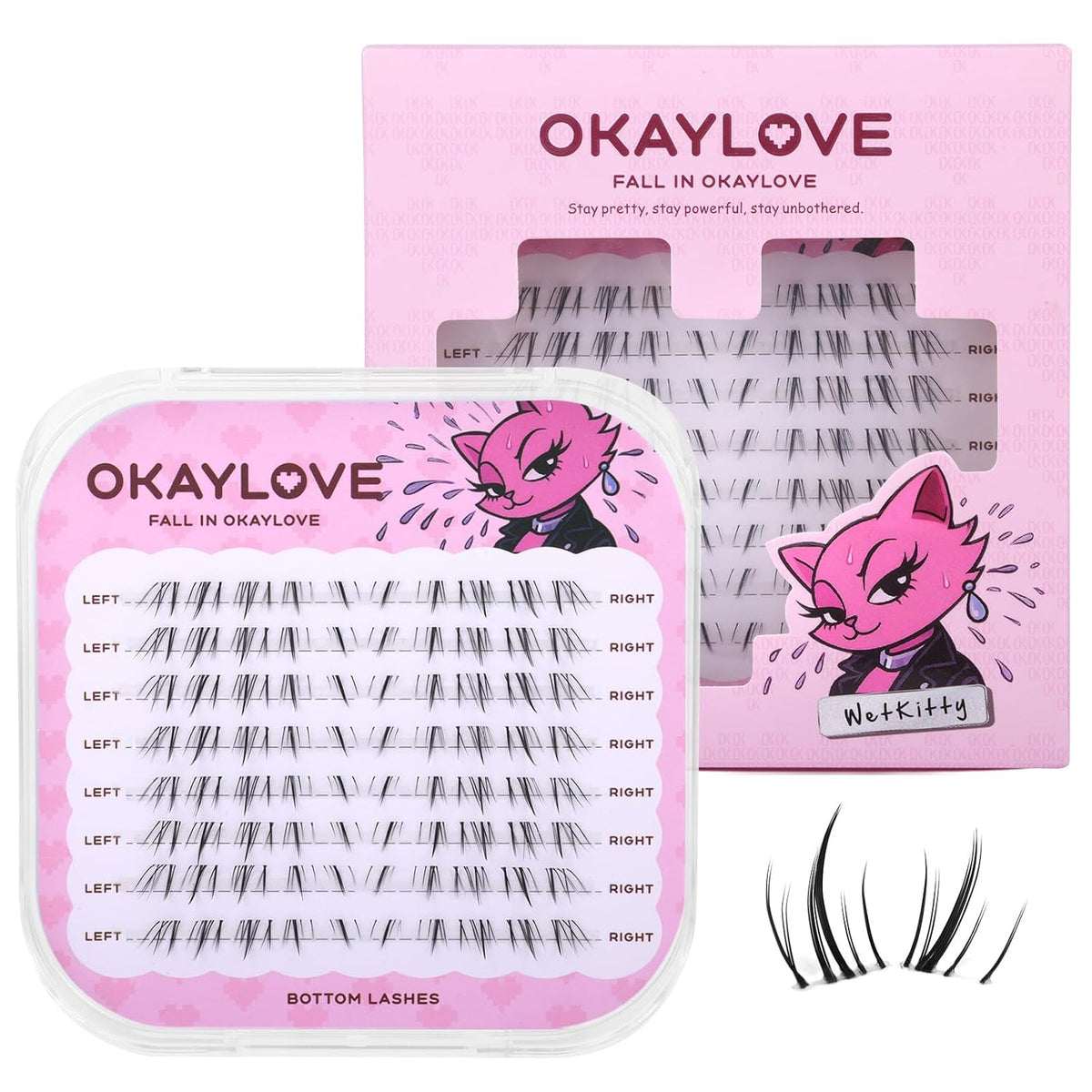 Brown Idol Lash Clusters Kit - Clear Band Natural Wispy Eyelash Extensions with Bond and Seal, 9-16mm