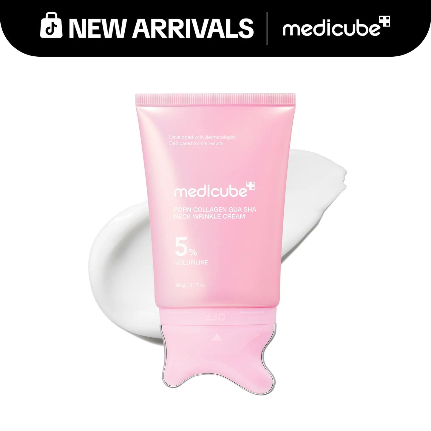 PDRN Collagen Gua Sha Neck Wrinkle Cream with 5% Firming Botanical Complex - Contour Care
