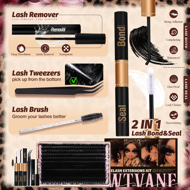 280Pcs Thick Lash Clusters 260D Dramatic 14-24mm Mega Volume D Curl Fluffy Individual Extensions