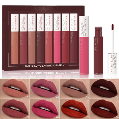High-Value Matte Lip Gloss Set - Multi-Color Liquid Makeup Gift Pack