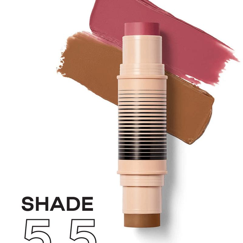 Award-Winning Blush and Bronzer Makeup Stick, Easy-to-Blend Dual-Ended Cosmetics for Flawless Glow