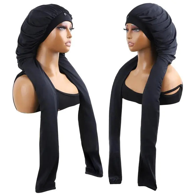 2-in-1 Adjustable Haircare Bonnet - Large Friction-Free Sleeping Cap for Long Hair