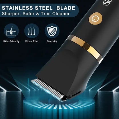 3 in 1 Electric Body Hair Trimmer and Groin Groomer for Men, Waterproof Nose Shaver