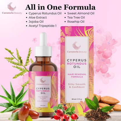 Cyperus Rotundus Oil for Natural Permanent Hair Reduction and Smooth Skin