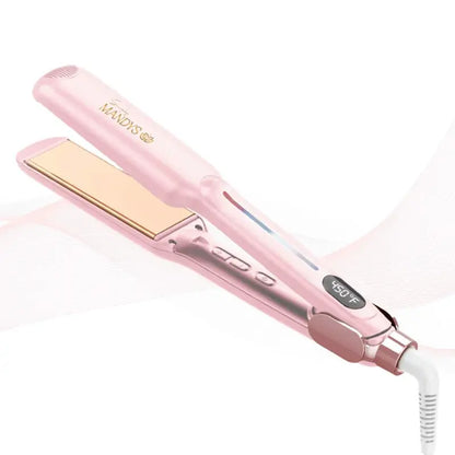 Professional Infrared Flat Iron - Tourmaline Ceramic Hair Straightener for Frizz-Free Styling