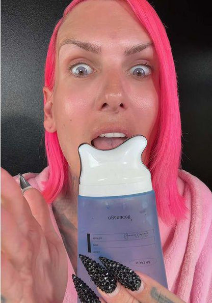 PDRN Gua Sha Jaw Line Lift-Sculpting Glass Gel Cream - De-Puffing & Lifting Peptide Glow Skin Cream