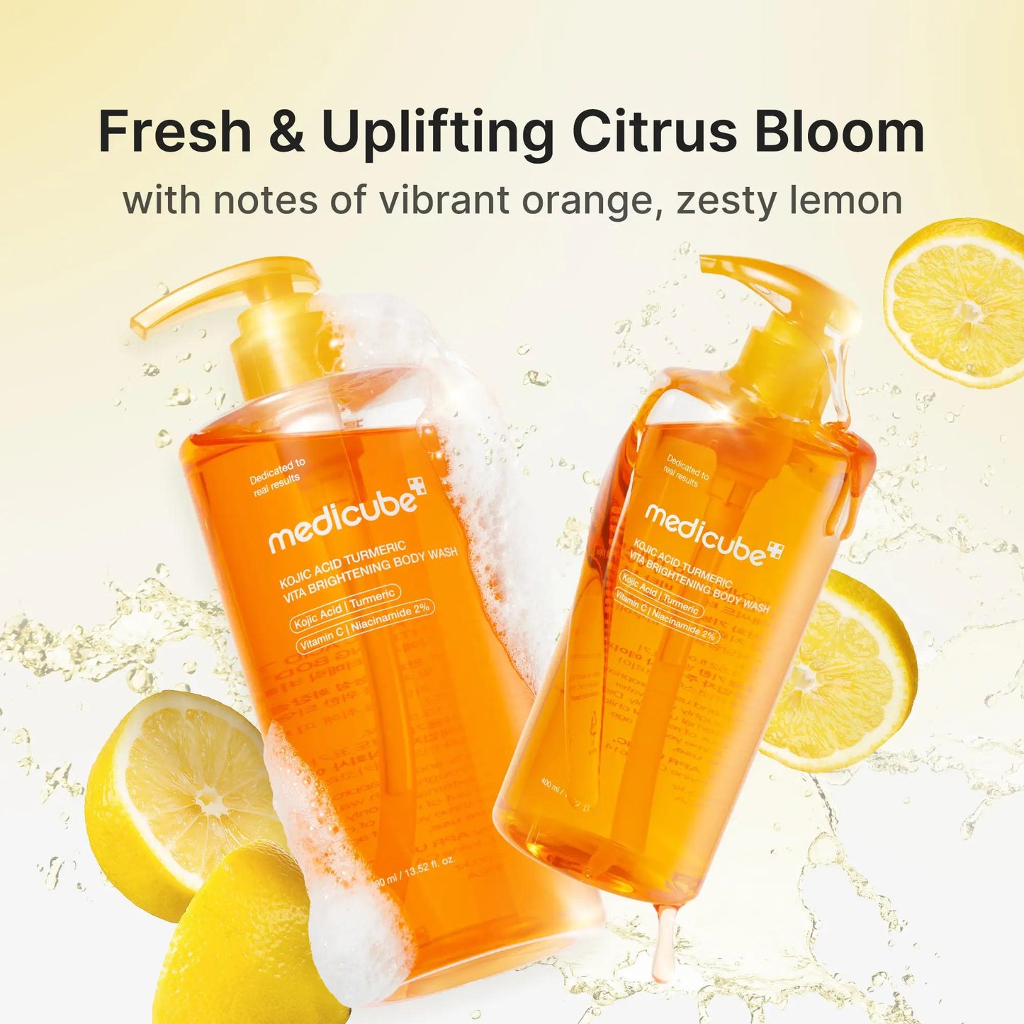 Kojic Acid Turmeric Peel Shot and Brightening Body Wash Set with Gold Vita Jelly Mist Serum