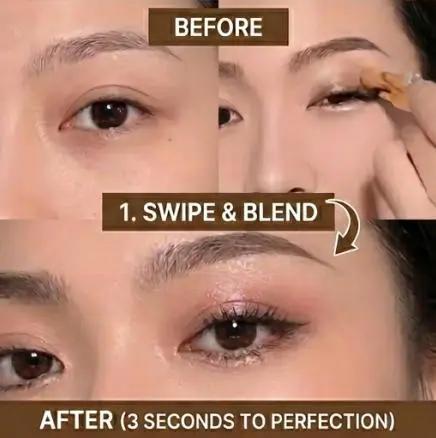 3-Color Eyeshadow Stick - Waterproof Creamy Shimmer Gradient Eye Shadow, Long Lasting & Smudge-Proof