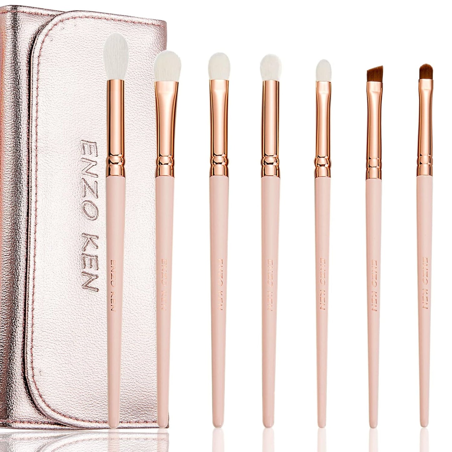 Bamboo Makeup Brushes Set Professional, Sable Makeup Brush Set with Case by Luxury ENZO KEN, Cosmetic Brushes Makeup Set, Make up Brushes Set Professional, Natural Hair Makeup Brush Set Professional.