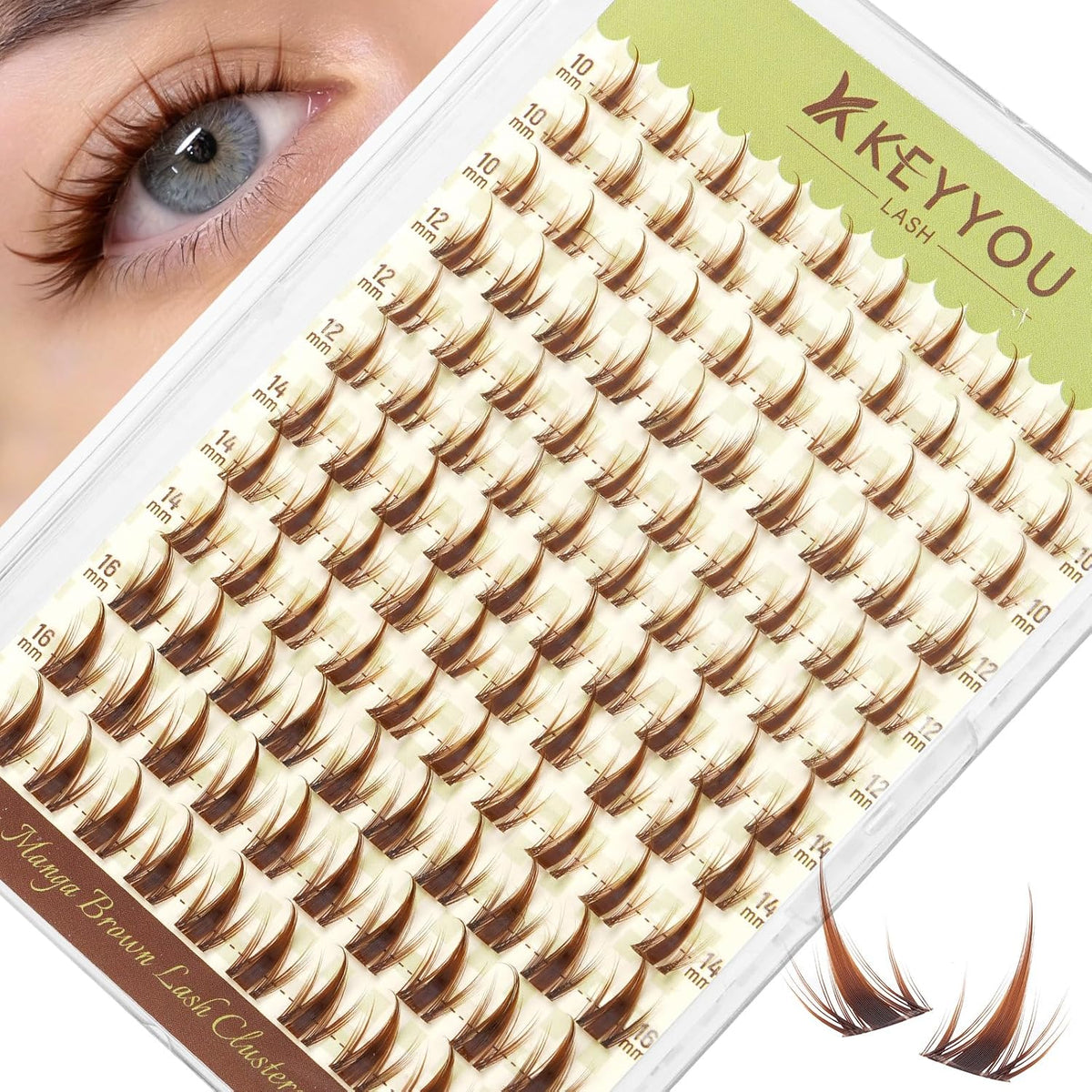 Flora Lash Clusters Kit - 132pcs D Curl Natural Extension Set with Bond, Seal, and Remover