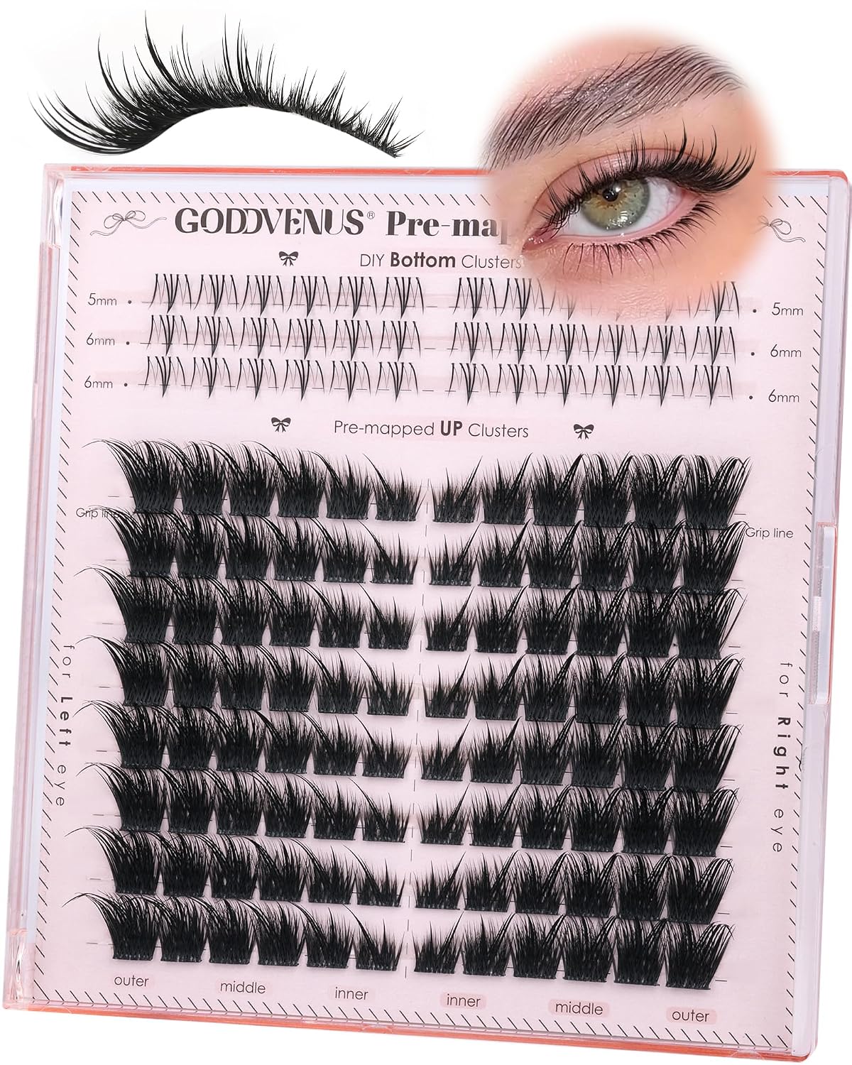 Goddvenus Manga Lash Clusters With Spikes Wispy Cluster Eyelash Extensions Fluffy Anime Eyelashes Clusters Reusable Faux Mink Fairy Individual Lash Extension (D Curve 12-18mm 204 pieces)