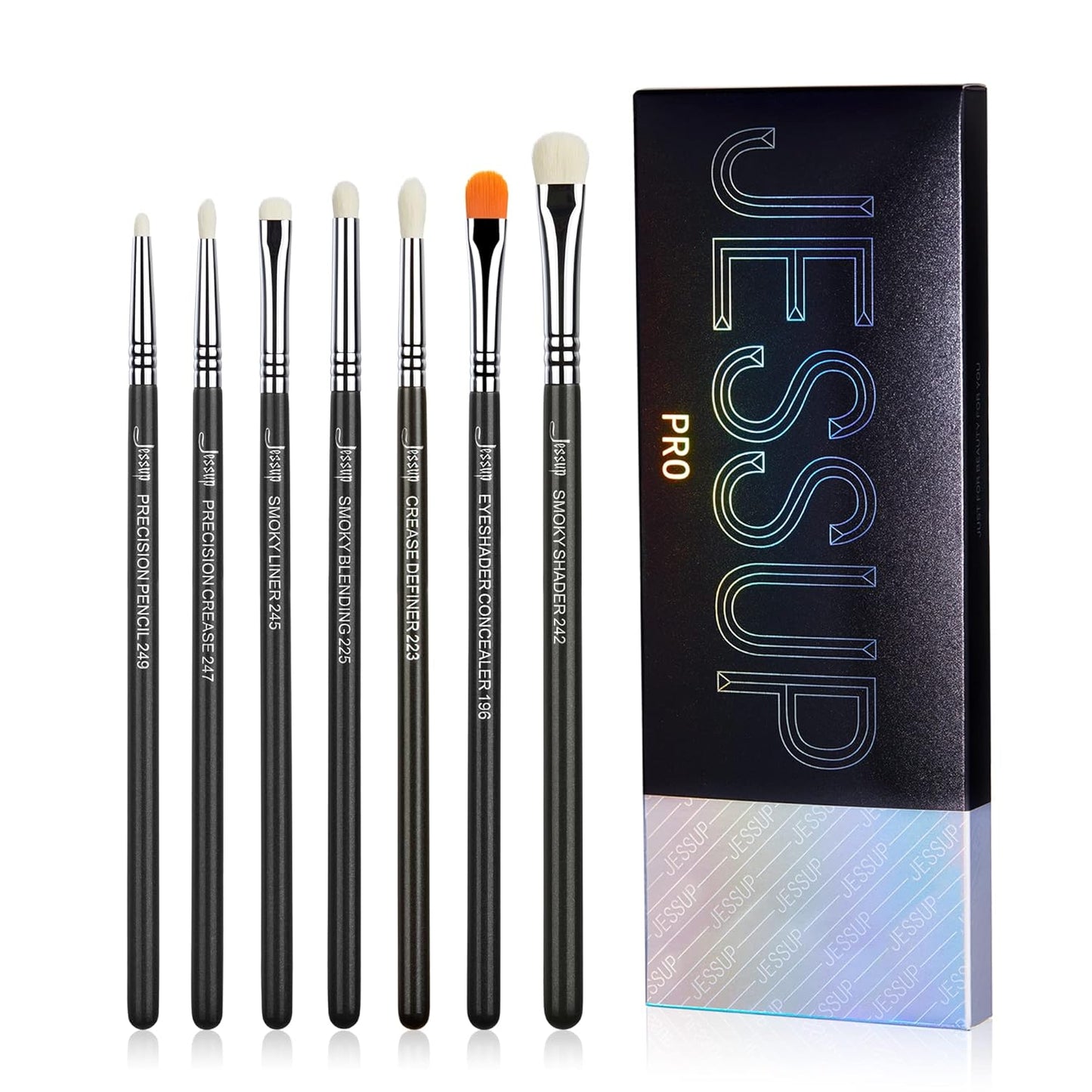 Jessup Eyeshadow Brush Set 11pcs Eye Makeup Brushes Set Professional Eye Shadow Brush Blending Brush Shader Crease Brush Black T340